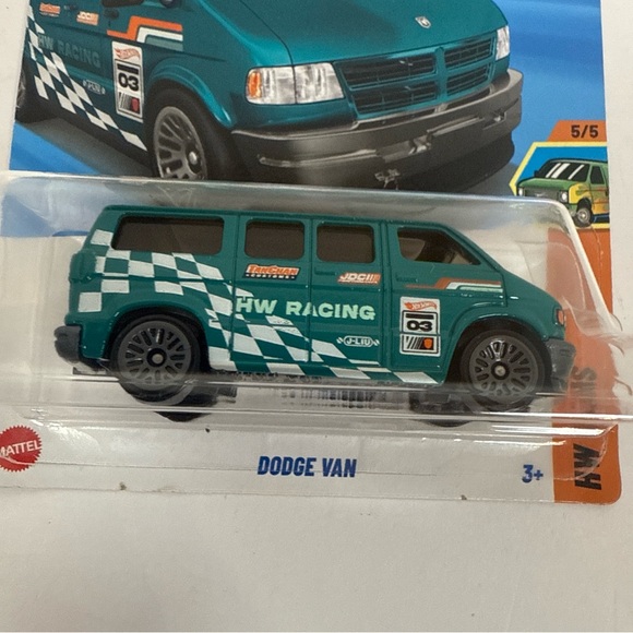 Mattel Hot Wheels Teal Racing Van - Picture 2 of 4